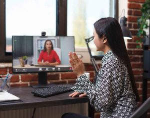 conferencia digital de videochamada de webcam